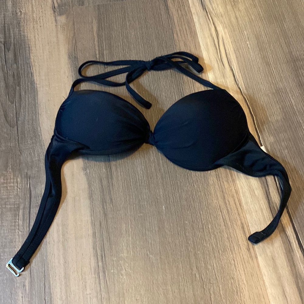 Push up black bikini top